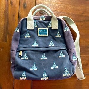 disney parks x loungefly disneyland sleeping beauty castle canvas backpack